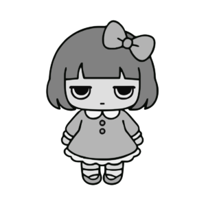 ようふくのイラスト（かわいい）（モノクロ）