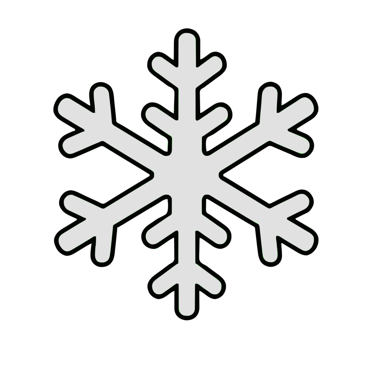雪の結晶のイラスト（モノクロ）