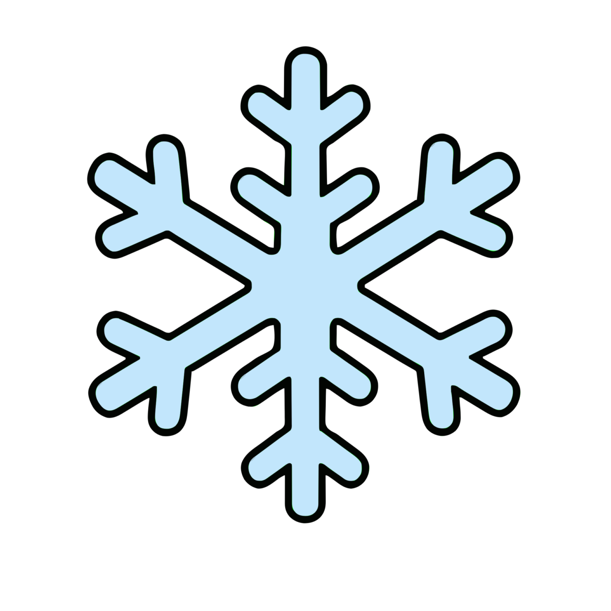 雪の結晶のイラスト（カラー）