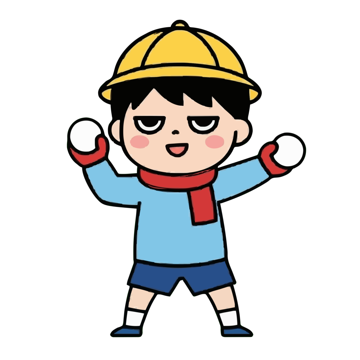 雪合戦のかわいいイラスト(カラー)