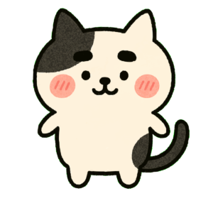 ゆるいブチ猫（白黒）