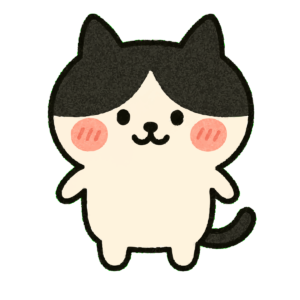 ゆるいハチワレ猫　（白黒）