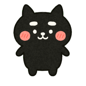 ゆるい黒猫（白黒）