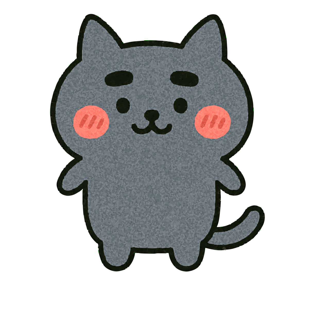 ゆるいロシアンブルーのイラスト無料ダウンロード（カラー）