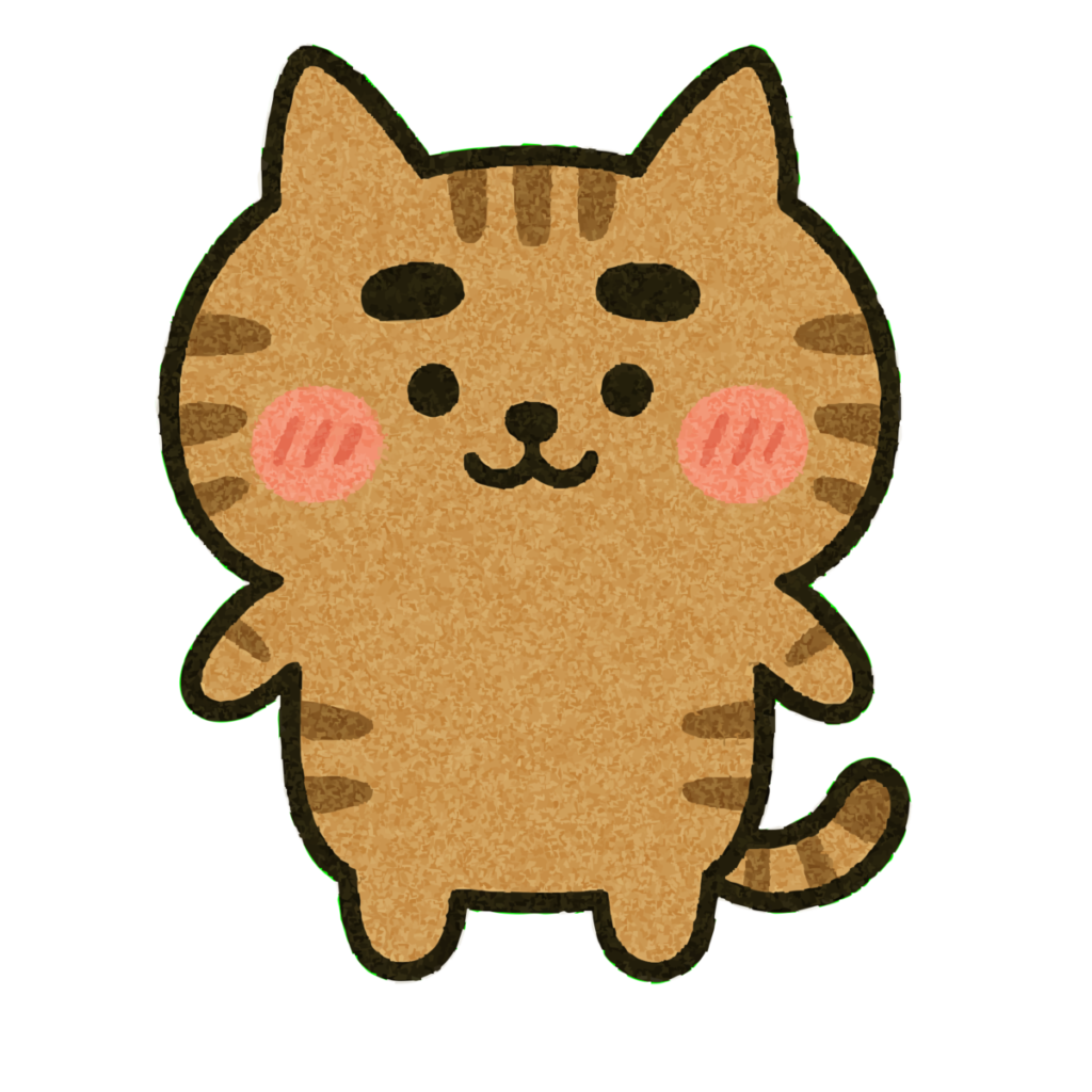 ゆるいサバトラ猫のイラスト無料ダウンロード（カラー）