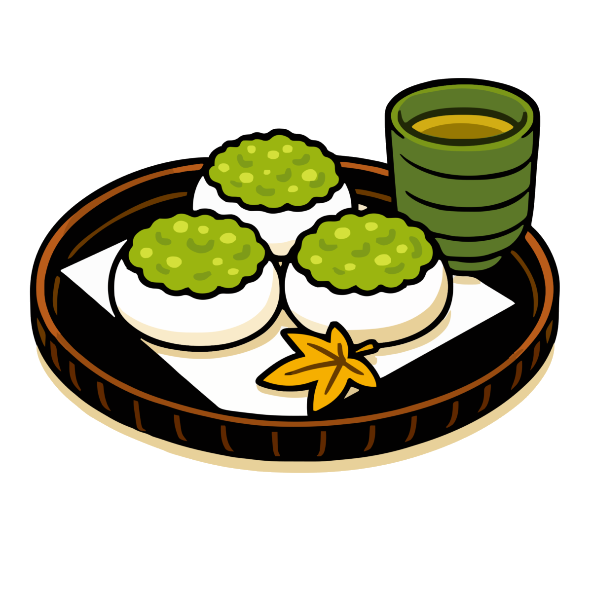 ずんだ餅のイラスト無料ダウンロード（カラー）